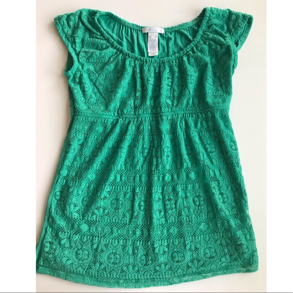 Liz Wear Women’s Crochet Lace Front Top Small
